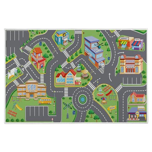 Türmat, Babyspiel Mat 19.7x31.5in Nicht rutschernkriechende Teppich Teppich lebendige Polyester Road Teppich Waschbarer rechteckiger Kinder Teppich für Schlafzimmer Wohnzimmer von Naisicatar