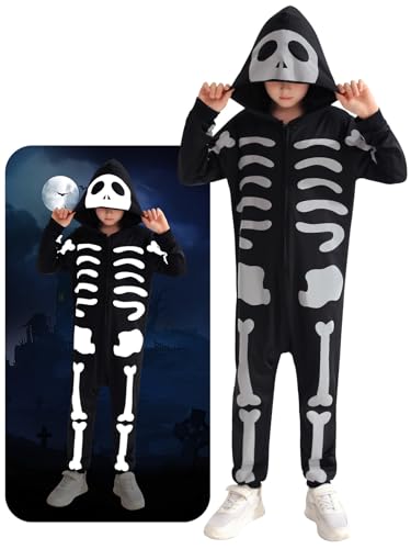 Skelett-Halloween-Kostüm-Overall für Kinder und Kleinkinder, Unisex von Naiyafly