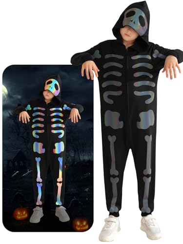 Skelett-Halloween-Kostüm-Overall für Kinder und Kleinkinder, Unisex von Naiyafly