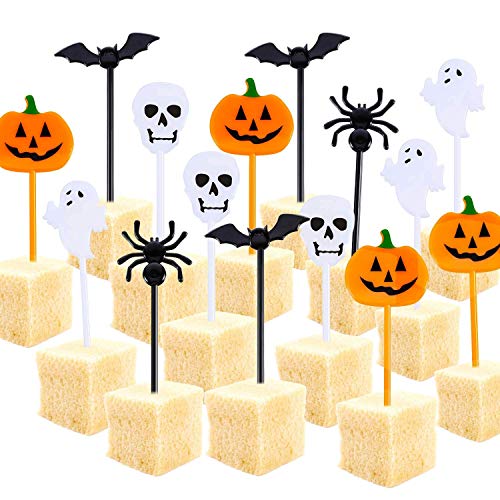 Namalu 100 Piezas Halloween Cupcake Toppers Kunststoff Halloween Picks Kürbis Fledermaus Schädel Geister Frucht Picks Cocktail Picks Tortendeko Zahnstocher für Spieße Snacks Geburtstag Partyartikel Namalu 100 Piezas Halloween Cupcake Toppers Kunststoff Halloween Picks Kürbis Fledermaus Schädel Geister Frucht Picks Cocktail Picks Tortendeko Zahnstocher für Spieße Snacks Geburtstag Partyartikel von Namalu