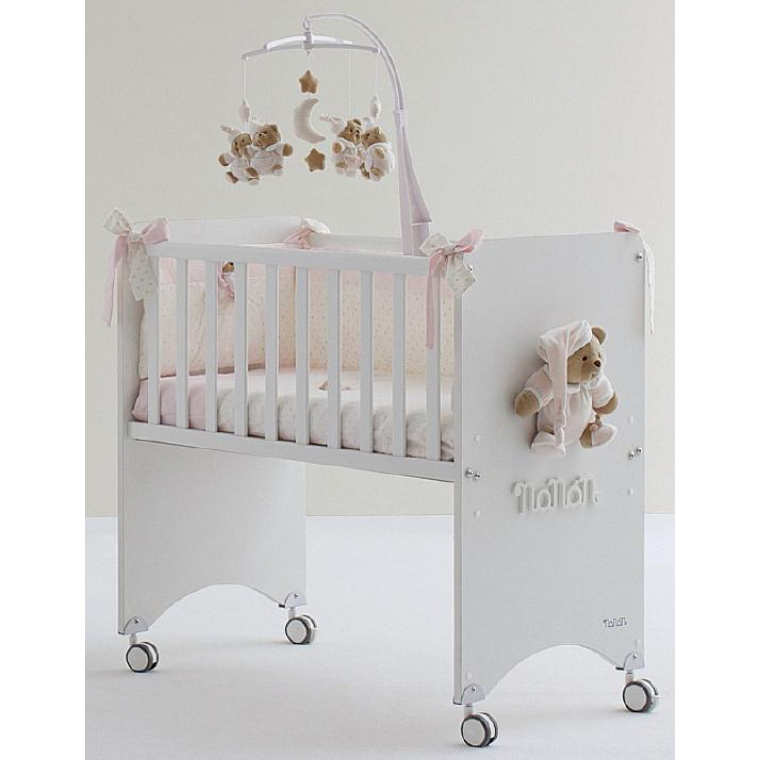 Co-Sleeping Nanan Puccio Rosa Kinderbett mit Matratze + Bettdecke von Nanan