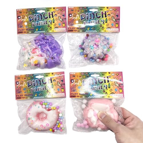 4er-Pack Stresswürfel Squishy Stressbälle & Mochi Squishy Toys Set, Eiswürfel Stressball für Erwachsene und Kinder, Quetschwürfel sensorisches Fidget-Spielzeug zur Angstlinderung von NandiBrother