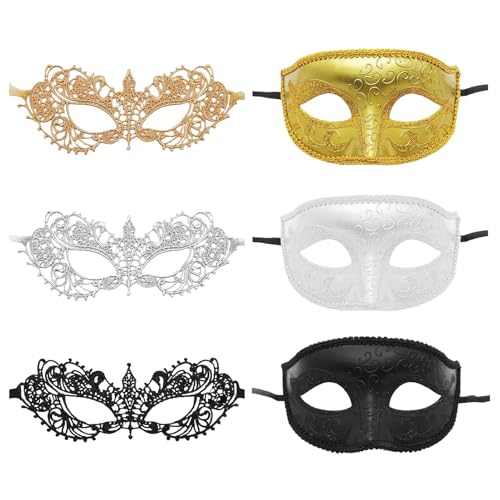 Maskenball,2p-cs Lady Of Luck Venezianische Maske Maskenball Maske Damen Glitzer Geheimnisvollen Gesichtsbedeckungen Aus Spitze Maskerade Maske Damen Lady Of Luck Venezianische Maske Metall von Nankoyal