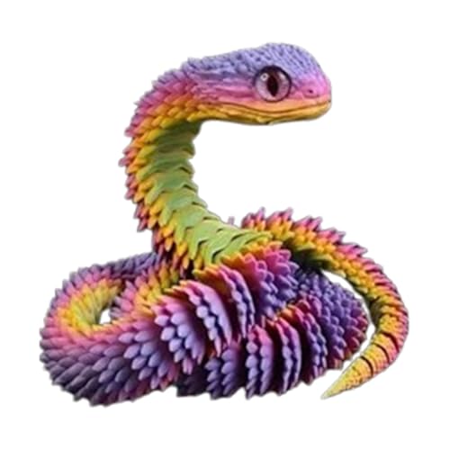 Nankoyal 3D-gedruckte Schlange,3D-gedruckte Zappeltiere, Simulation Von Drachenotterspielzeug, 3D-Kristallschlange, Flexible Gelenke, 3D-gedrucktes Schlangenspielzeug,30 cm von Nankoyal