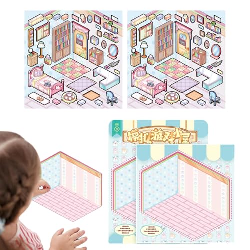 Nankoyal Aufkleberszenen, Aufkleberszenen für Kinder | Aufkleber zum Stressabbau mit 3D-Effekt - Dekorativer Scrapbook-Aufkleber für Kinder, Raumszenen-Aufkleber, Stressabbau-Zubehör von Nankoyal