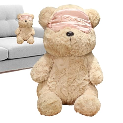 Nankoyal Braunbär-Plüschtier,Bär-Plüschtier | Soft Bear Wear Masque Plüschtier - Entzückende Tierplüschtiere, entzückend tragende Maskenbärenpuppe, simulierte Plüschtierbärenpuppe, 13,78 Zoll für von Nankoyal