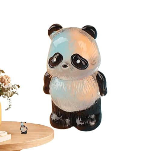 Nankoyal Leuchtende Mini-Pandas aus Kunstharz, niedliche Miniaturtiere, Landschaftsdekoration | Tierfiguren leuchten im Dunkeln,Handbemalte Panda-Figuren aus Kunstharz für Familie, Freunde und von Nankoyal