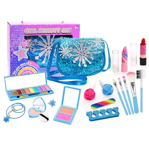 Nankoyal Mädchen Spielen Make-up,Spielen Make-up | Waschbares Prinzessinnen-Anziehspiel | Prinzessin-Kosmetiksets für Kleinkinder, Make-up-Spielzeug für Kinder im Alter von 3 bis 12 Jahren von Nankoyal