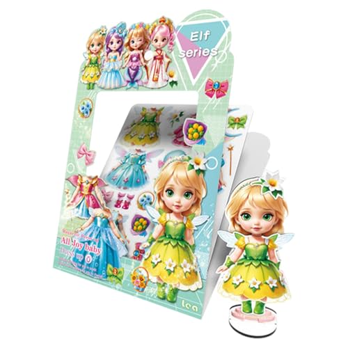 Nankoyal Magnetische Papierpuppen, magnetische Anziehpuppen,Rollenspiel-Magnet PrincessOutfit | Magnet-Kleidungspuzzle, kreative Anziehpuppe für Weihnachten, Kindertag von Nankoyal