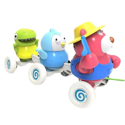 Nankoyal Nachziehspielzeug für Kleinkinder,Nachziehspielzeug - Schaukeltiere ziehen Zug | Entzückendes interaktives Schaukelauto mit Musiktieren für Mädchen, Geburtstag, Ostern von Nankoyal