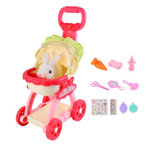 Nankoyal Pet Cart Spielspielzeug – Plüsch-Hundetrage mit Induktions-Tonaufnahme – pädagogisch & Pretend Play Fun Trolley Spielset Rollenspiele von Nankoyal