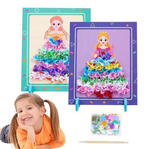 Nankoyal Poking Art Craft, Poking Art Toys - Prinzessin -Punktionsspielzeug - Machen Sie Ihre eigene Prinzessin, kreative Lernaktivitäten, lustiges Reisekleid -Spiel von Nankoyal