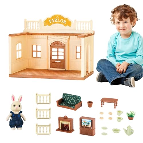 Nankoyal Puppenhaus-Bausätze zum Bauen,Puppenhaus-Bausatz aus Holz | Puppenhaus-Spielset Tiny House | Lernspielzeug, Miniatur-Puppenhaus-Bausatz, Kleinkindspielzeug-Bausatz, Rollenspiel für Kinder ab von Nankoyal