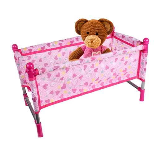 Nankoyal Puppenwagen-Spielset - Leichtes rosa Kinderwagenspielzeug - Kinderwagen-Spielset für Puppen, leichtes Simulations-Kinderzimmer, rosa Kinderwagen-Spielzeug, Mädchen von Nankoyal