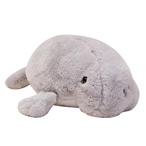 Nankoyal Seekuh-Kuscheltiere, Seekuh-Plüschtierspielzeug | Manatee Tier Stoffpuppe Plüschtier,Umarmendes Plüschkissen, Seekuh-Tier-Plüschtier für Wohnzimmer, Esszimmer, Sofatisch von Nankoyal