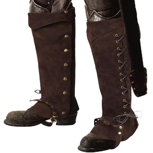 Nankoyal Stiefelüberzüge Piraten Beinwickel Mittelalter Renaissance Steampunk Beinschoner für Ritter Halloween Cosplay Kostüm von Nankoyal