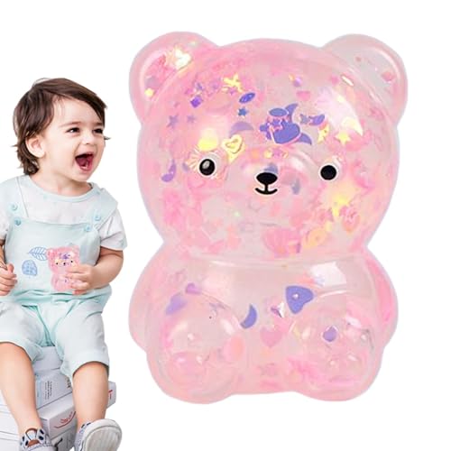 Bär zum Drücken – Springender Bär für Kinder, Flexibles Puppenhaus-Zubehör für Schlafsäle zu Hause | Glitzer-Tierspielzeug für die Autodekoration Bär zum Drücken – Springender Bär für Kinder, Flexibles Puppenhaus-Zubehör für Schlafsäle zu Hause | Glitzer-Tierspielzeug für die Autodekoration von Naqqios