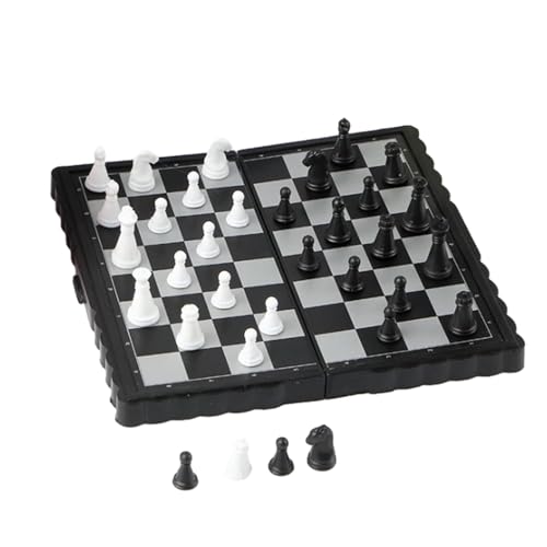 Magnetisches Schachspiel – Magnetisches Schach-Lernspielzeug, Turnier-Schachspiel | Tragbares Schachbrett, magnetisches Schachspiel, Spielzeug, robustes und wiederverwendbares Schachspiel für Familien von Naqqios