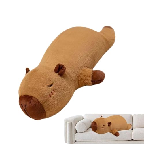 Naqqios Capybara Pillow - Capybara Schlafkissen, Capybara Kuschely Kissen | Capybara Umarmt Das Süße Cartoon -Körper Weiche Kissen - Capybara Streifen Kissen von Naqqios