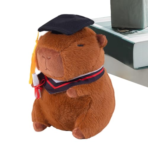 Naqqios Capybara Stuffed - Capybara In Plüsch, Spielzeug Capybara Absolvierte 9 Zoll | Poweded -Puppen Süße Tiere Im Abschlusshut, Diplomuniform Für Erwachsene, Kinder Und Mädchen Sind von Naqqios