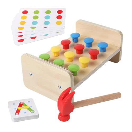 Hammer aus Holz – Hammer und Nagel Spielzeug für Kinder, Hammerschlag Spielzeug für Kinder | Vorschul-Lernspielzeug mit glatten Kanten für den Tag Hammer aus Holz – Hammer und Nagel Spielzeug für Kinder, Hammerschlag Spielzeug für Kinder | Vorschul-Lernspielzeug mit glatten Kanten für den Tag von Naqqios