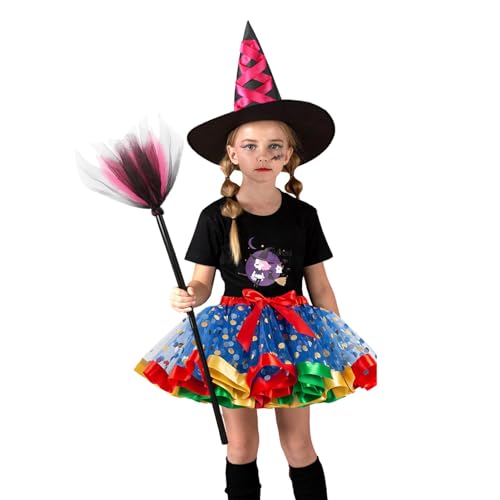 Naqqios Hexenkostüm für Kinder – Halloween-Hexenrock, 3-teiliges Halloween-Kostüm | Halloween-Hexenrock für Damen, Halloween-Kostümrock, für Partys von Naqqios