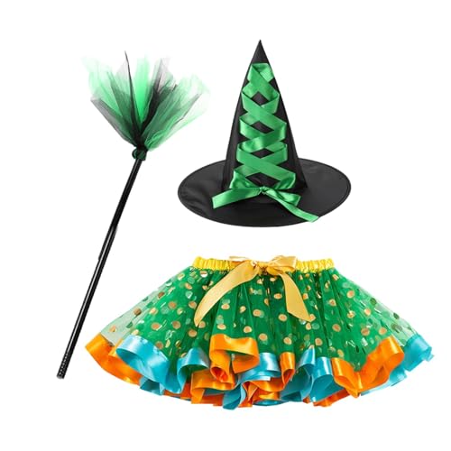 Naqqios Hexenkostüm für Kinder – Halloween-Hexenrock, 3-teiliges Halloween-Kostüm | Halloween-Hexenrock für Damen, Halloween-Kostümrock, für Partys von Naqqios