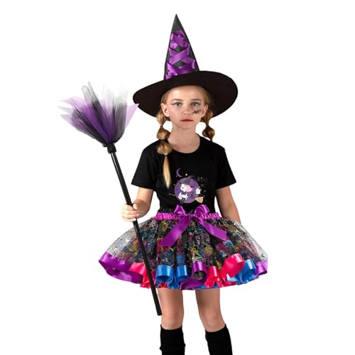 Naqqios Hexenkostüm für Kinder – Halloween-Hexenrock, 3-teiliges Halloween-Kostüm | Halloween-Hexenrock für Damen, Halloween-Kostümrock, für Partys von Naqqios