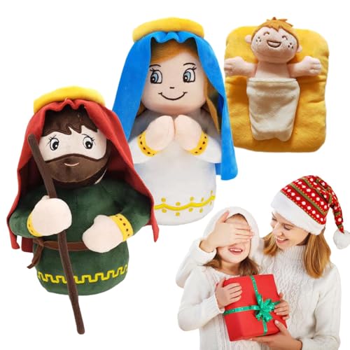 Naqqios Jesus-Plüschkissen – weiche Jesus-Figur für Kinder, Firecos Jesus-Plüschtier, Stofftier, Jesus-Plüschpuppe, niedlicher Christus-Religion von Naqqios