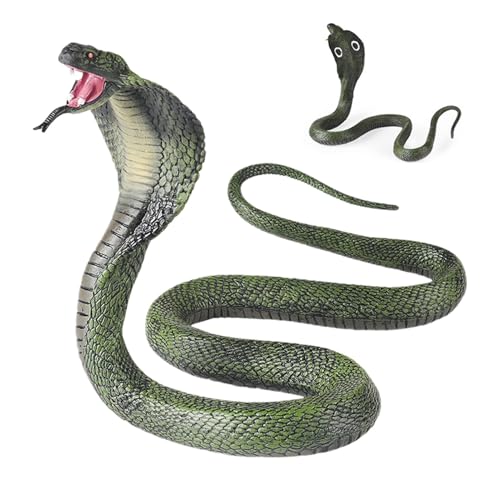 Naqqios Toy Snake, Cobra Toy - Große Realistische Schlangenfigur, Lustige Zarte Spielzeuge | Halloween -Accessoires, Lustige Füllungwitze, Figur Der Kindersafari -Tiere von Naqqios