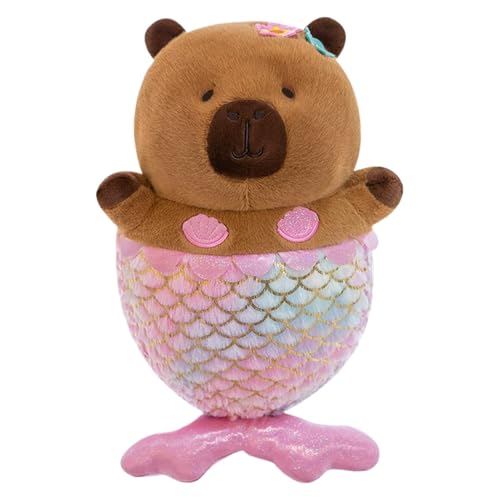 Plüsch -Capybara -Puppe - Capybara Gefülltes Tier, Huggable Stoffed Mermaid Capybara Figurine | Realistische Capybara Plüsch, Multifunktionales Umarmungs -Capybara -Spielzeug Für Kinder Erwachsene von Naqqios