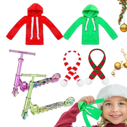 Weihnachtsschal-Roller – Weihnachtspuppenkleidung, festliche Elfen-Outfit-Extras | Weihnachtskostüm-Zusätze, Weihnachtselfen-Zubehör-Kleidungsset für Puppen – Weihnachtselfen-Zubehör für Mädchen und K von Naqqios