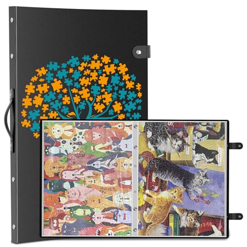 Nariolar Puzzle Aufbewahrungsordner für 1000 Teile – 24 HD-Taschen, Platz für 48 Puzzles, tragbar – Ideal zur sicheren Aufbewahrung und Organisation Ihrer Puzzles,as Ideale Puzzle-Zubehör von Nariolar