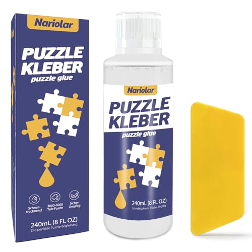 Nariolar Puzzle Kleber Transparent mit Applikator Geeignet zum Befestigen und Aufhängen von Puzzles, Schnell Trocknend,240ml von Nariolar