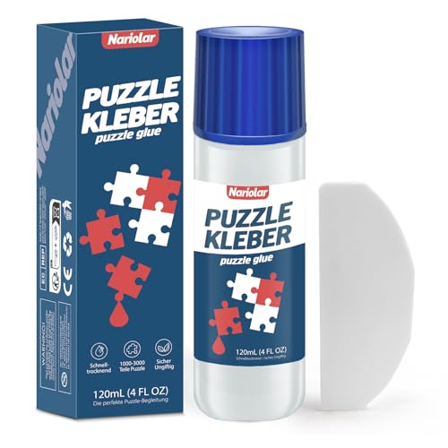 Nariolar Puzzle Kleber Transparent mit Applikator Geeignet für Befestigen und Aufhängen von Puzzles, Schnell Trocknend, 120ml von Nariolar