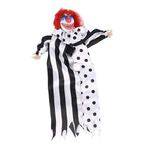 Halloween-Clown-Puppe, Interessante und Seltsame Gruselige Clown-Puppendekoration, Breite Anwendung für Stehlampen Im Innenbereich (25*15cm) von Naroote