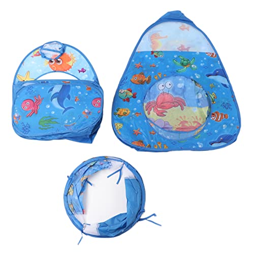 Kinderspielzelt, Kinderzelt, Spielzelt, 3-in-1-Polyester-Kinderspielzelt-Set, Atmungsaktives Mesh-Design mit Krabbeltunnel, Bällebad für Mädchen, Jungen, Babys und Kleinkinder von Naroote