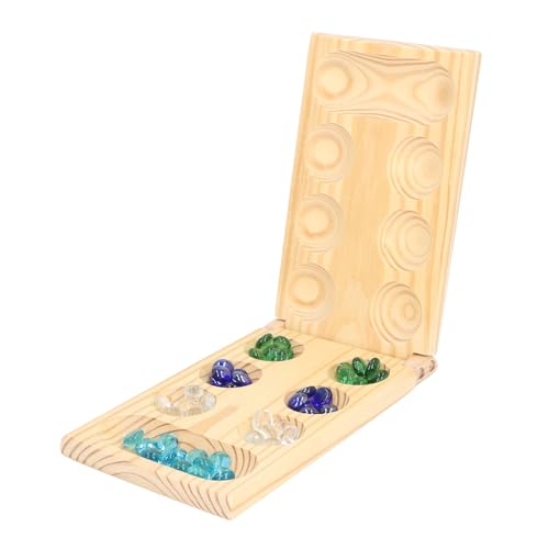 Mancala-Brettspiel, Mancala-Spiel mit 48 Steinschachfiguren, Lustiges Schachbrettspiel Mancala für und Erwachsene, Strategisches Spiel (Groß) von Naroote