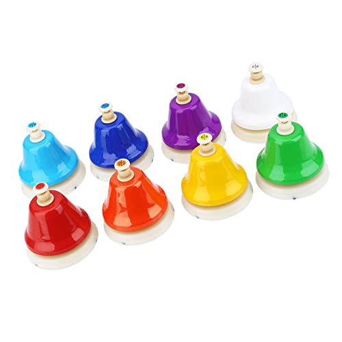 Naroote Baby Bell, Handbells Schreibtischglocken, Regenbogendiatonische Handglocken 8 Note Bunte Metall Handbells Set Desk Bells Musikspielzeug für Kinder Naroote Baby Bell, Handbells Schreibtischglocken, Regenbogendiatonische Handglocken 8 Note Bunte Metall Handbells Set Desk Bells Musikspielzeug für Kinder von Naroote