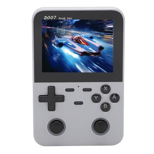 Naroote Handheld-Spielekonsole, Joystick mit Doppelter Hintergrundbeleuchtung, Retro-Spielekonsole, 9 Emulatoren, Unterstützung für Tägliche Unterhaltung (Silver) von Naroote