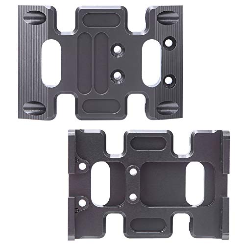 Naroote RC 1/10 Center Skid Plate, Aluminiumlegierung Center Skid Chassis Plate Zubehör RC Center Skid Plate Passend für AXIAL SCX10 1/10 RC Car von Naroote