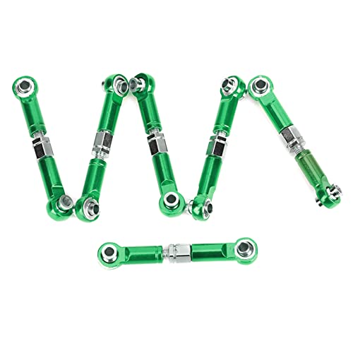 Naroote RC Hintergestänge Zugstange, RC Autoteile Fernbedienung Autozubehör 6 Stück Metall Zugstange Lenkgestänge Servo Link Zugstange für Wltoys 1/18 A959 RC Auto (Green) von Naroote