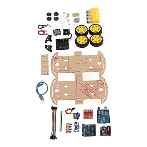 Naroote Roboter-Kits für Erwachsene, Tracking-Motor-Roboter, Smart-Car-Plattform, Smart-Roboter-Auto-Chassis-Kit für Allrad von Naroote