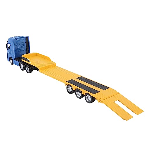 Naroote Tieflader-Anhänger-Spielzeug, Tieflader-Anhänger-Modell für über 8 Jahre Alt, Legierung ABS für den Außenbereich (Gelb) von Naroote