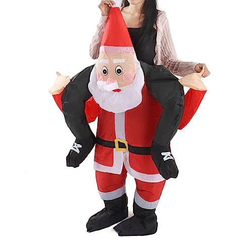Naroote Weihnachtskostüm, Rollenspiel, Einzigartiges, Wasserdichtes, Aufblasbares, Wiederverwendbares Geschenk, Lustiges Weihnachtsmann-Kostüm für Party (Teenager (120–140 cm)) von Naroote