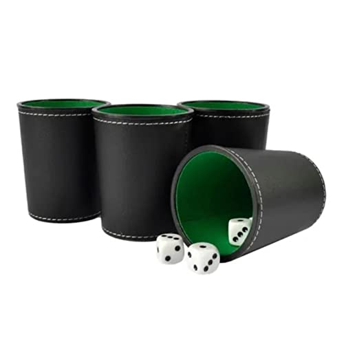 Naroote Würfelbecher, Geladener Würfel 5PCS PU Leder Dice Cup Set mit 20 Punktwürfeln Würfelbecher für Bar- und Restaurantunterhaltungswerkzeuge Naroote Würfelbecher, Geladener Würfel 5PCS PU Leder Dice Cup Set mit 20 Punktwürfeln Würfelbecher für Bar- und Restaurantunterhaltungswerkzeuge von Naroote