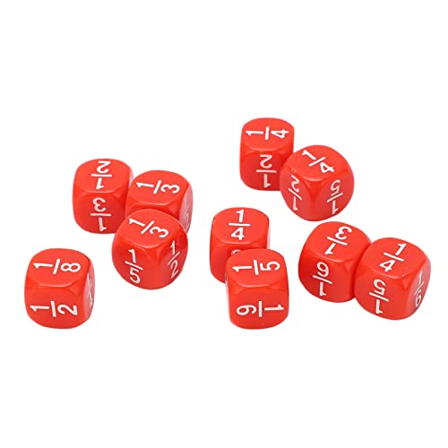 Polyeder-Würfel, 6-seitiges Spielewürfel-Set, 20-teiliges Bruchwürfel-Klassenset aus Kunststoff, 6-seitiges, Facettenreiches Tischspiel-Zubehör für, Mathe-Übungen (Rot) von Naroote