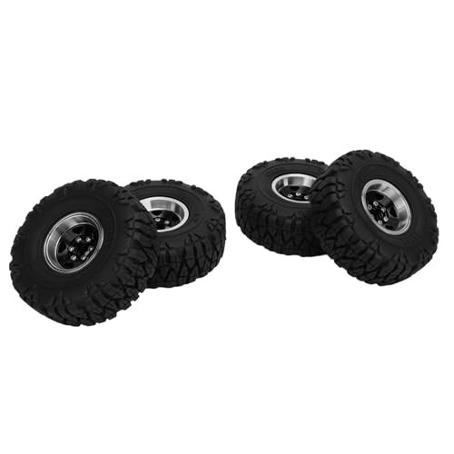 RC Car Wheel Tire Set, 4PCS Professional Offroad RC Wheel Tire für 1/18 RC-Auto Skala (Black) von Naroote