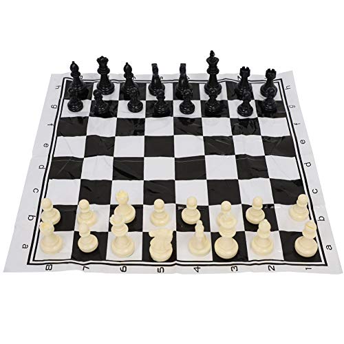 Schach-Set, Magnetisches Reise-Schach-Set, Mittelalterliches Unterhaltungs-Brettspiel-Set, Tragbares Kunststoff-Schach-Set für Internationales Schach-Eroberer-Turnier, Schwarz von Naroote