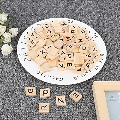 Scrabble-Fliesen, Lernwerkzeuge, Basteln, Lernwerkzeuge, Kunsthandwerk, 2 Set Holzfliesen, Puzzle-Blöcke, Puzzle-Blöcke für 26 Englische Alphabete (Gemischte Großbuchstaben) von Naroote